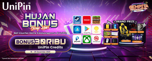 Top Up Voucher Game Kesayanganmu di UniPin, Siap Hujan-hujanan Bonus Tiap Hari!